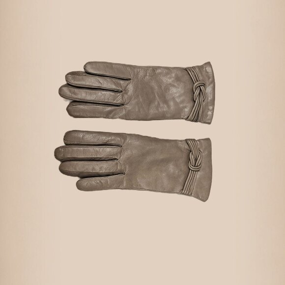 Handschuhe Beige Leather Gloves - Picture 1 of 3